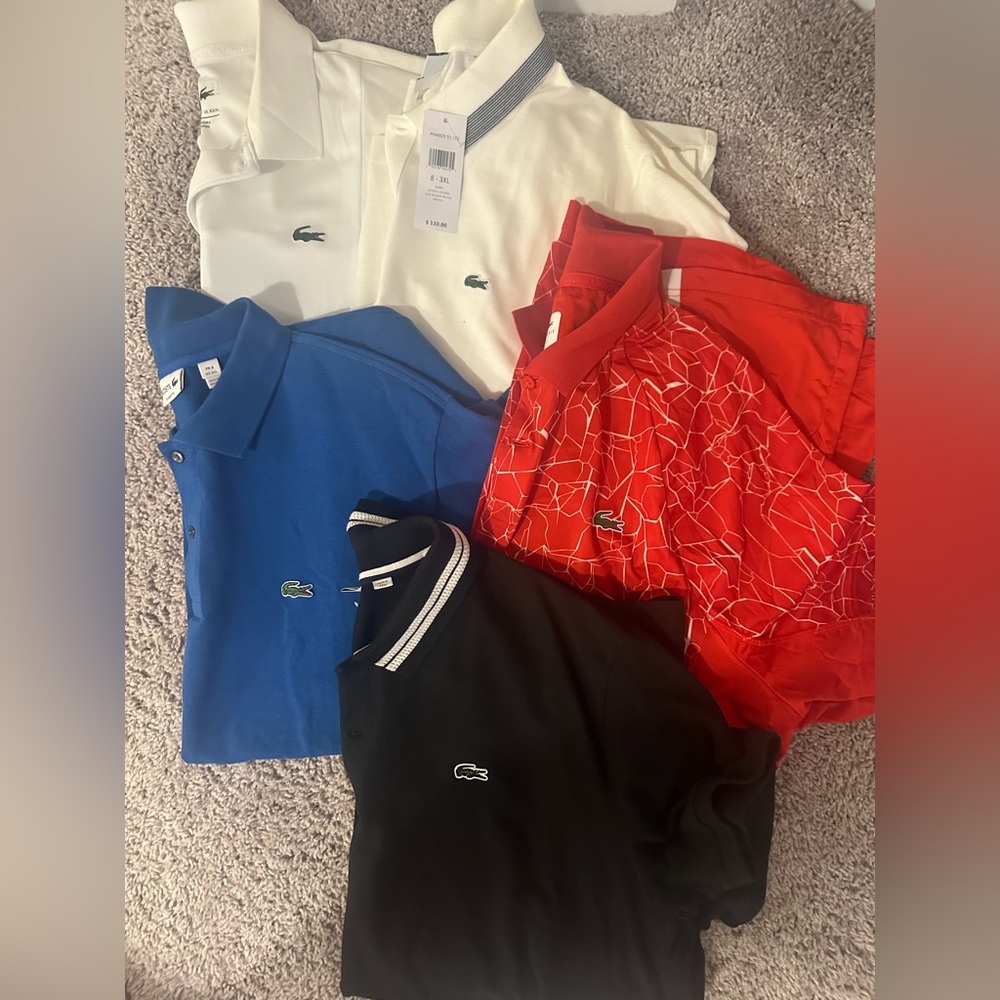 New/very good condition Lacoste and Ralph Lauren polo size 2xl. Prices vary